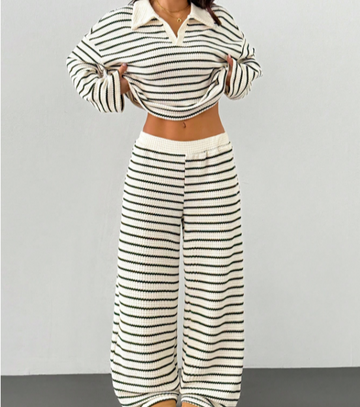 Set van twee gestreepte tops en broeken