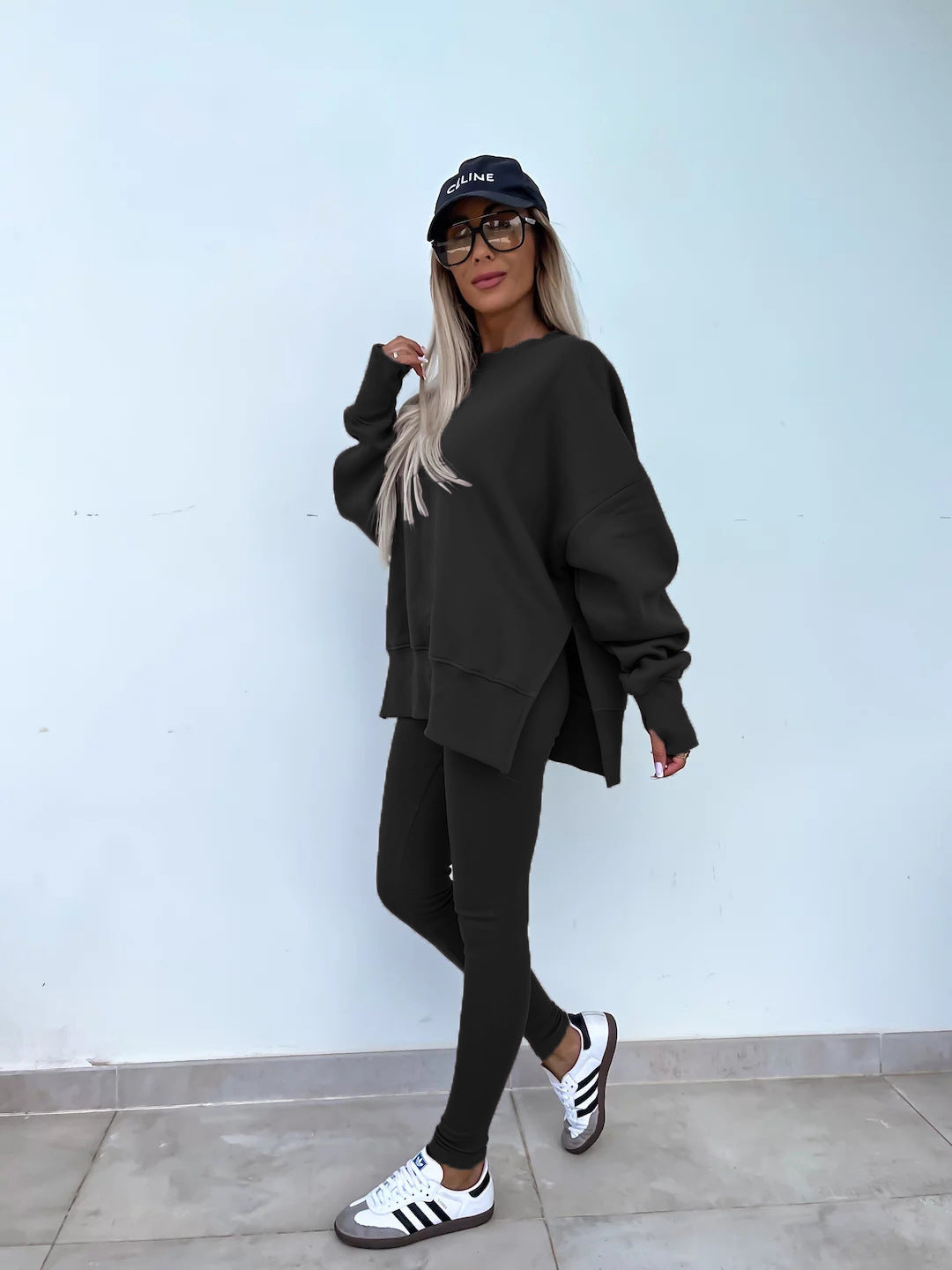 Elegante Lounge Set met Hoodie en Strakke Broek