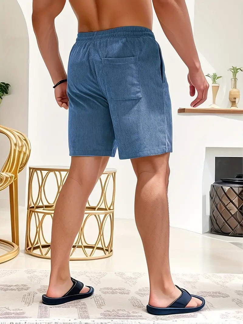 Heren Katoenlook Corduroy Zomershorts