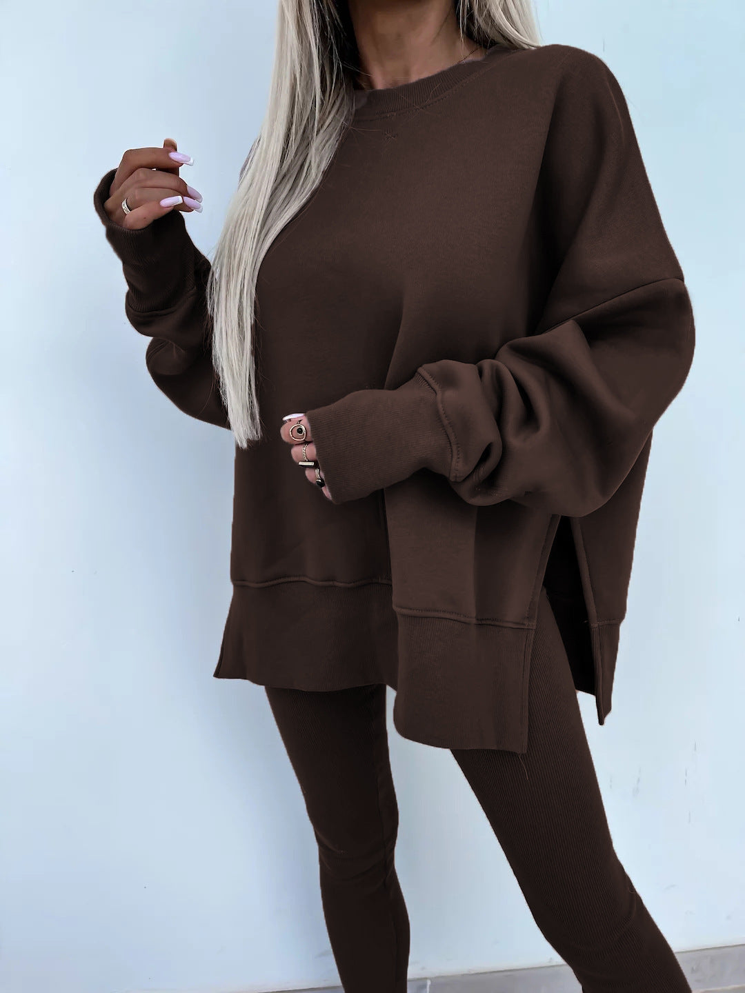 Elegante Lounge Set met Hoodie en Strakke Broek