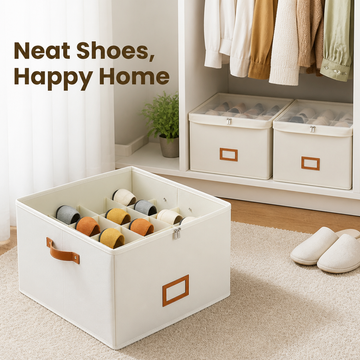 Opvouwbare schoenenorganizer — ademend, ruimtebesparende opslag in de kledingkast