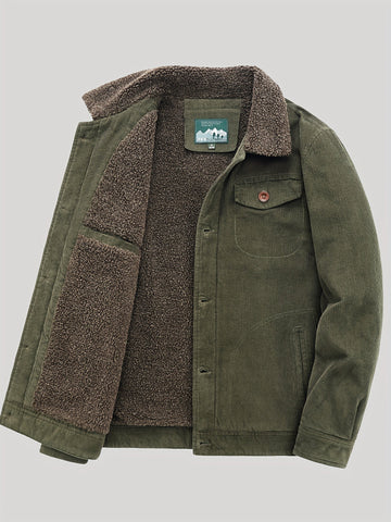 Luxe Corduroy Jas Met fleece Voering Voor Heren - Gulian