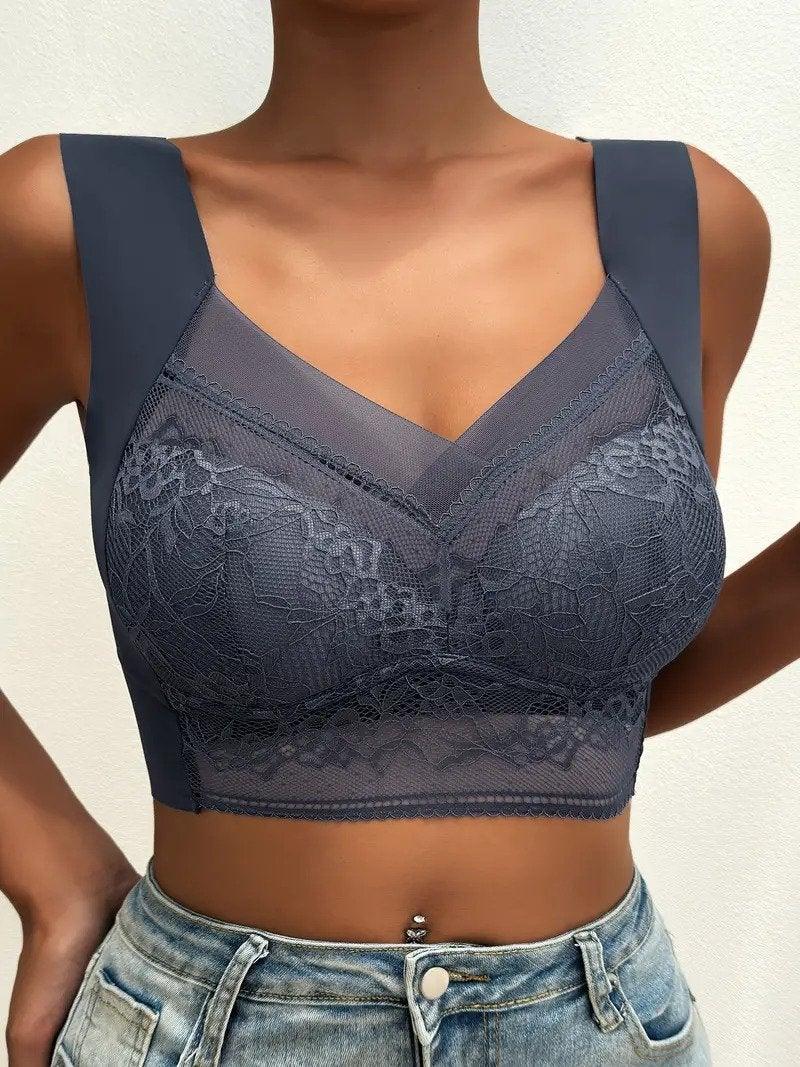 Naadloze push-up bralette met kant