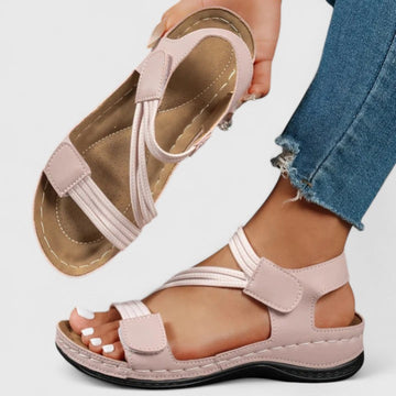 Sandalen met plateauzool, bandjes en open neus voor dames