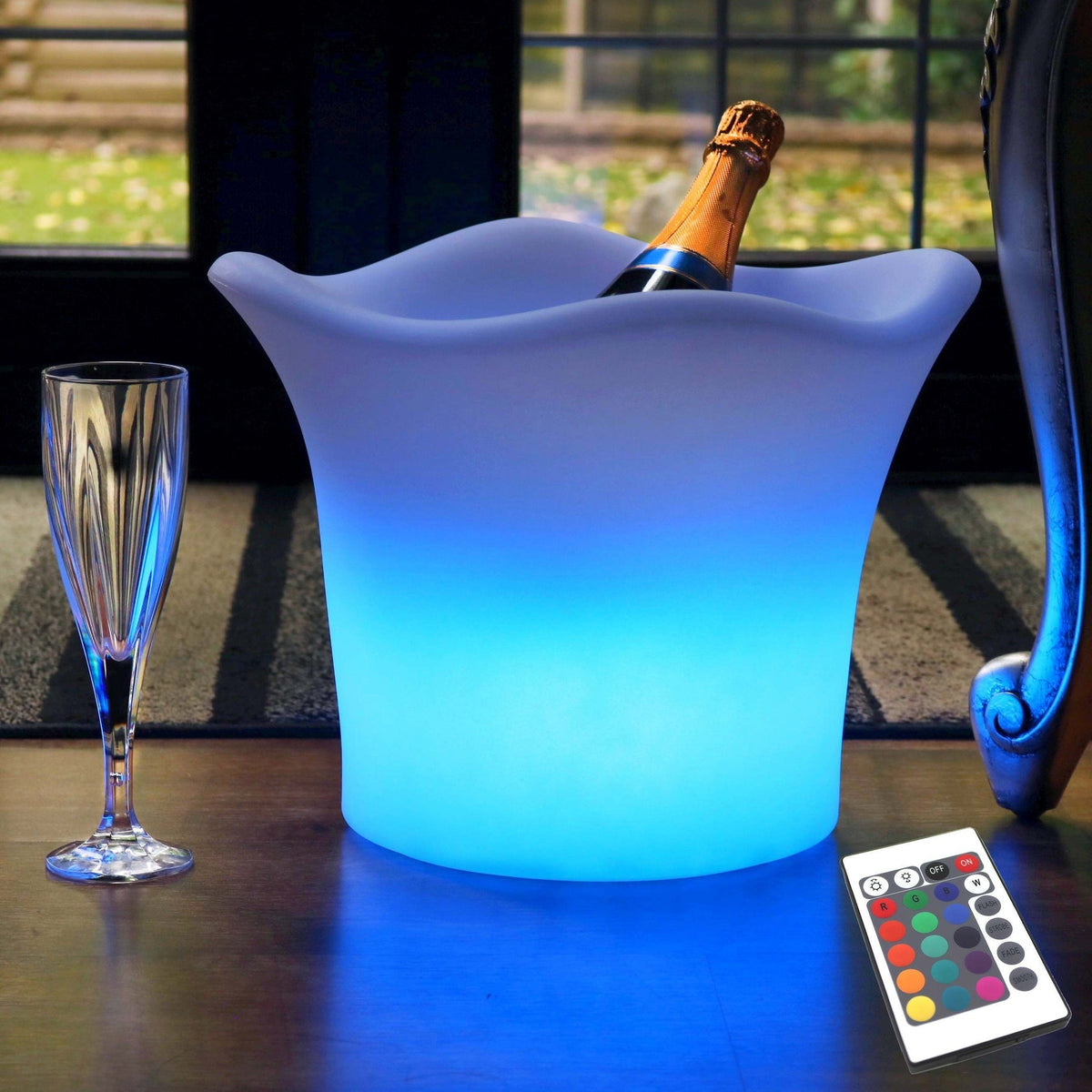 Luxe Kleurveranderende LED ijsemmer: luxe EN Draagbare Koeler Voor Drinken En Feestjes