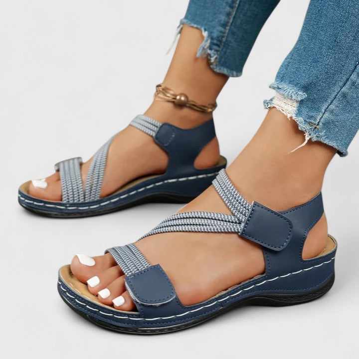 Sandalen met plateauzool, bandjes en open neus voor dames