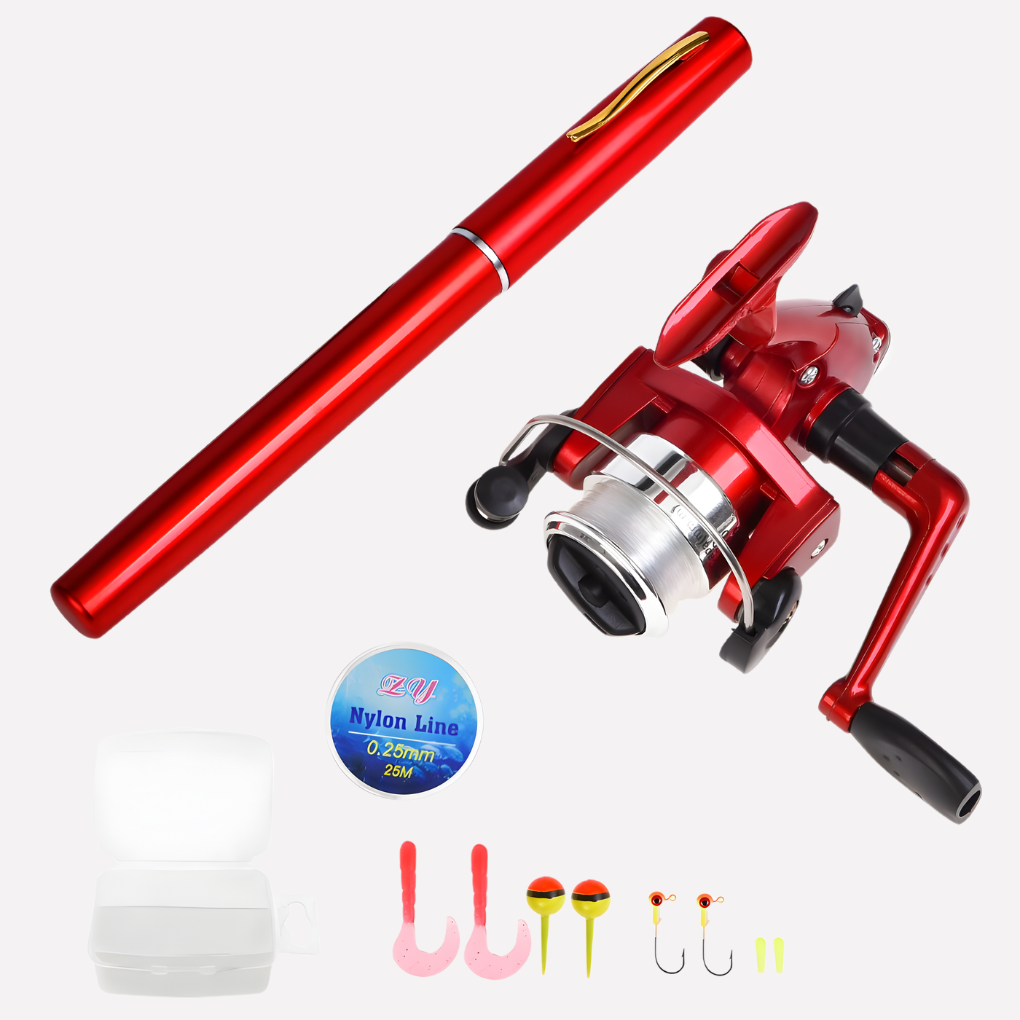 Mini Telescopische Visshengel met Rol – Compact en Draagbaar