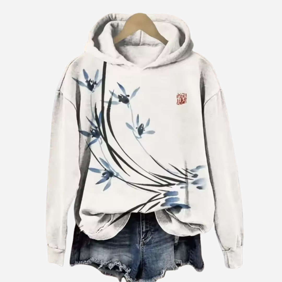 Ryu – Casual Hoodie met Koi Art Print Dames