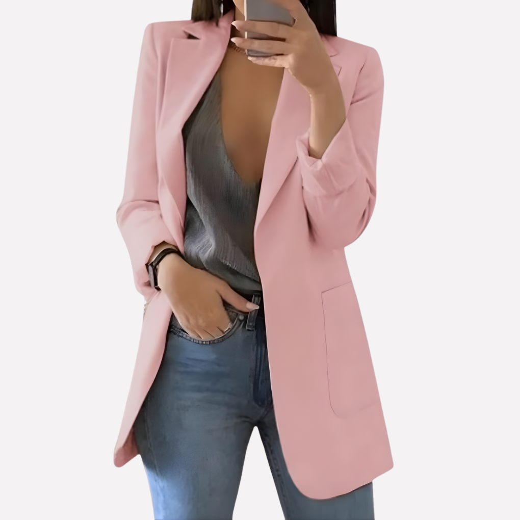 Blazer met open voorkant en voorzakken voor dames