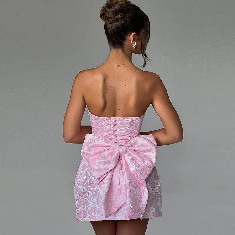 Sylenne - Jacquard halterjurk met open rug