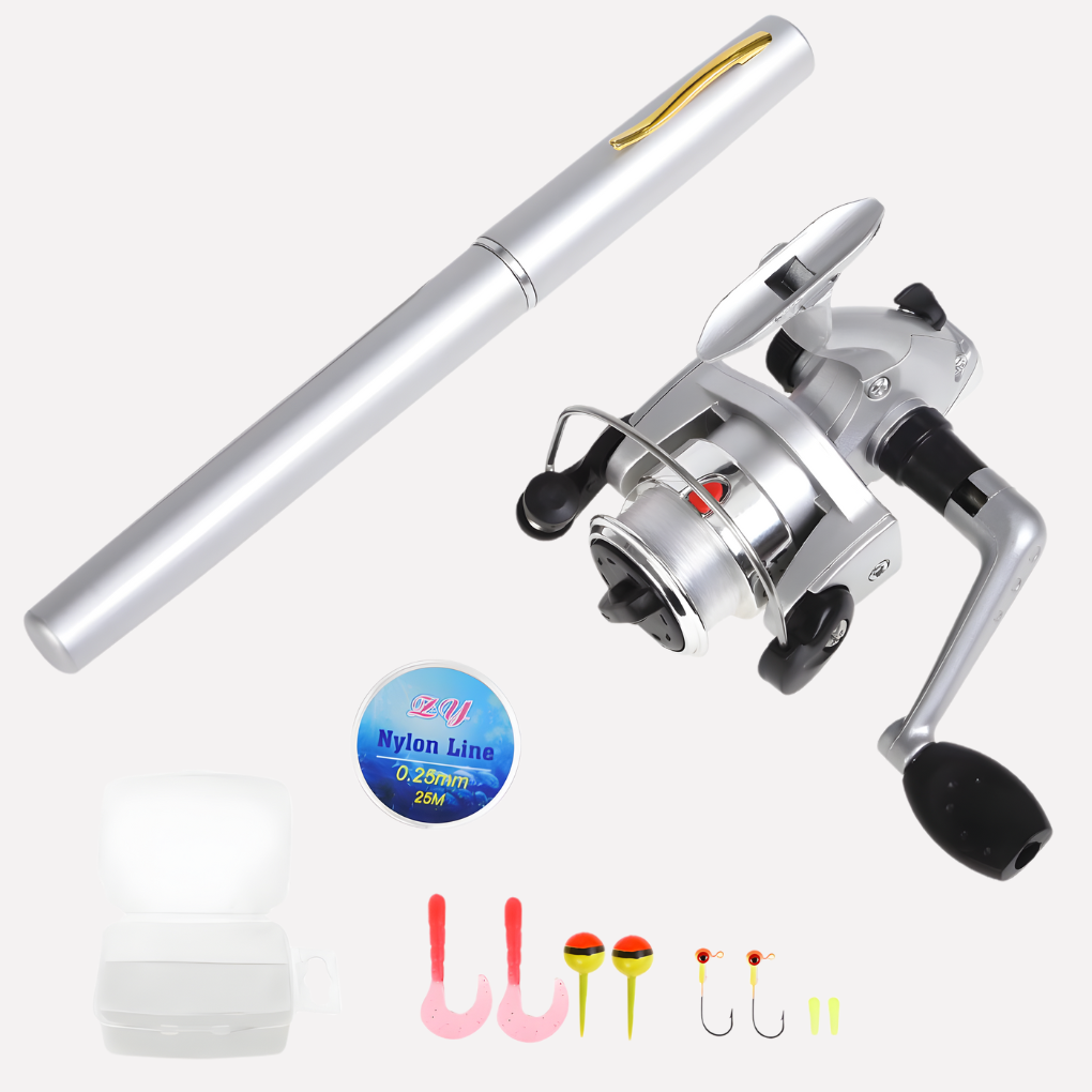 Mini Telescopische Visshengel met Rol – Compact en Draagbaar