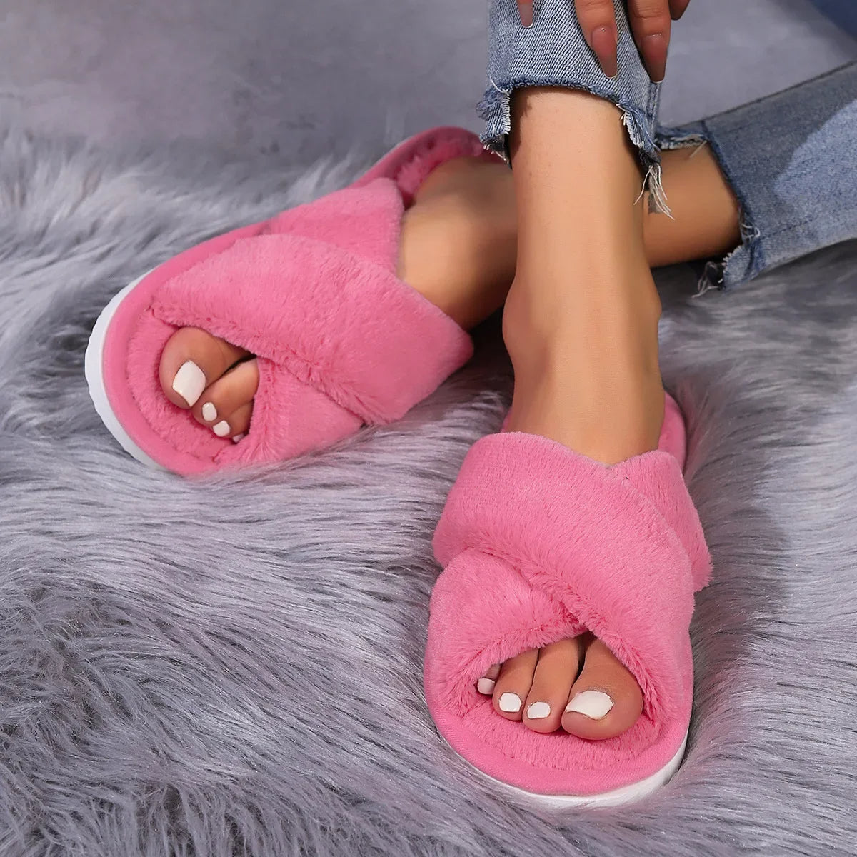 Warme Fluffy Damespantoffels - ideaal voor thuis