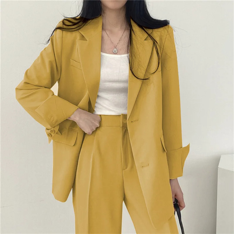 Tweedelig Damespak Blazer Set blazer met met knopen pantalon vrouwen dames kantoor formele kleding