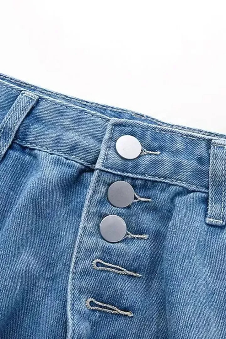 Low Waist Ripped Straight Leg Jeans voor Vrouwen