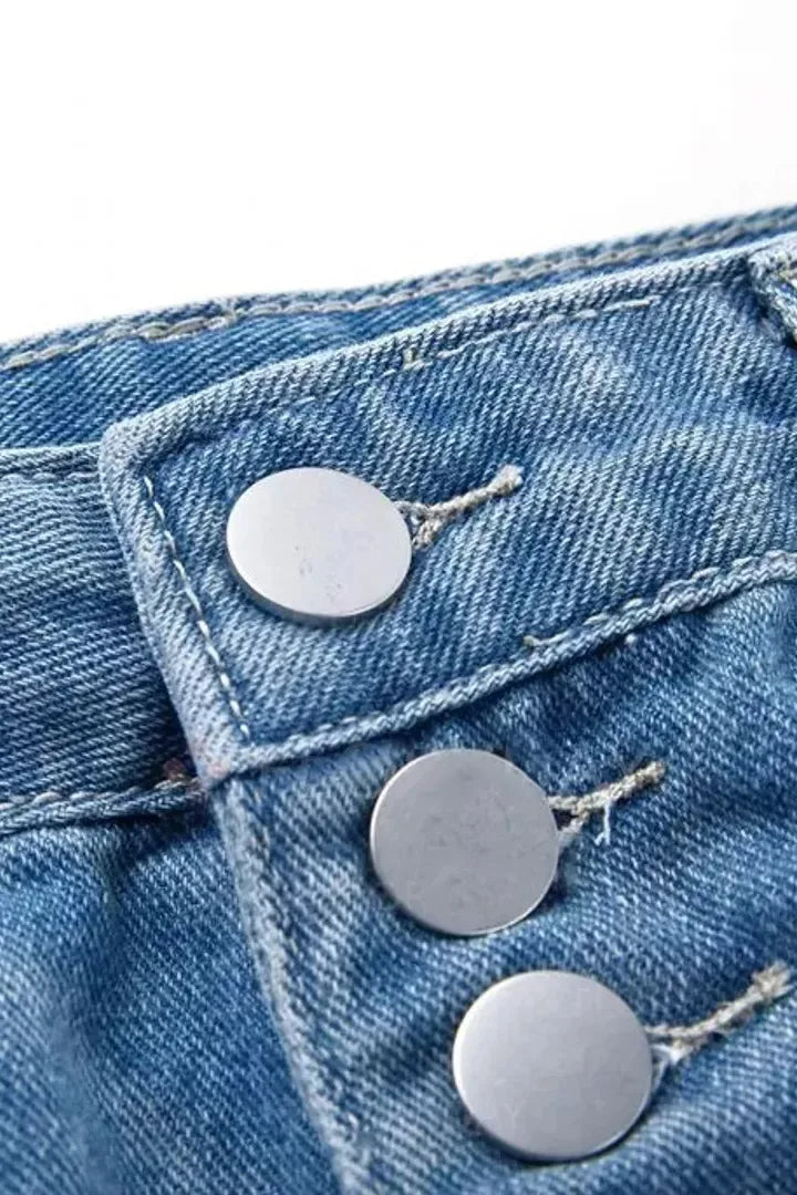 Low Waist Ripped Straight Leg Jeans voor Vrouwen