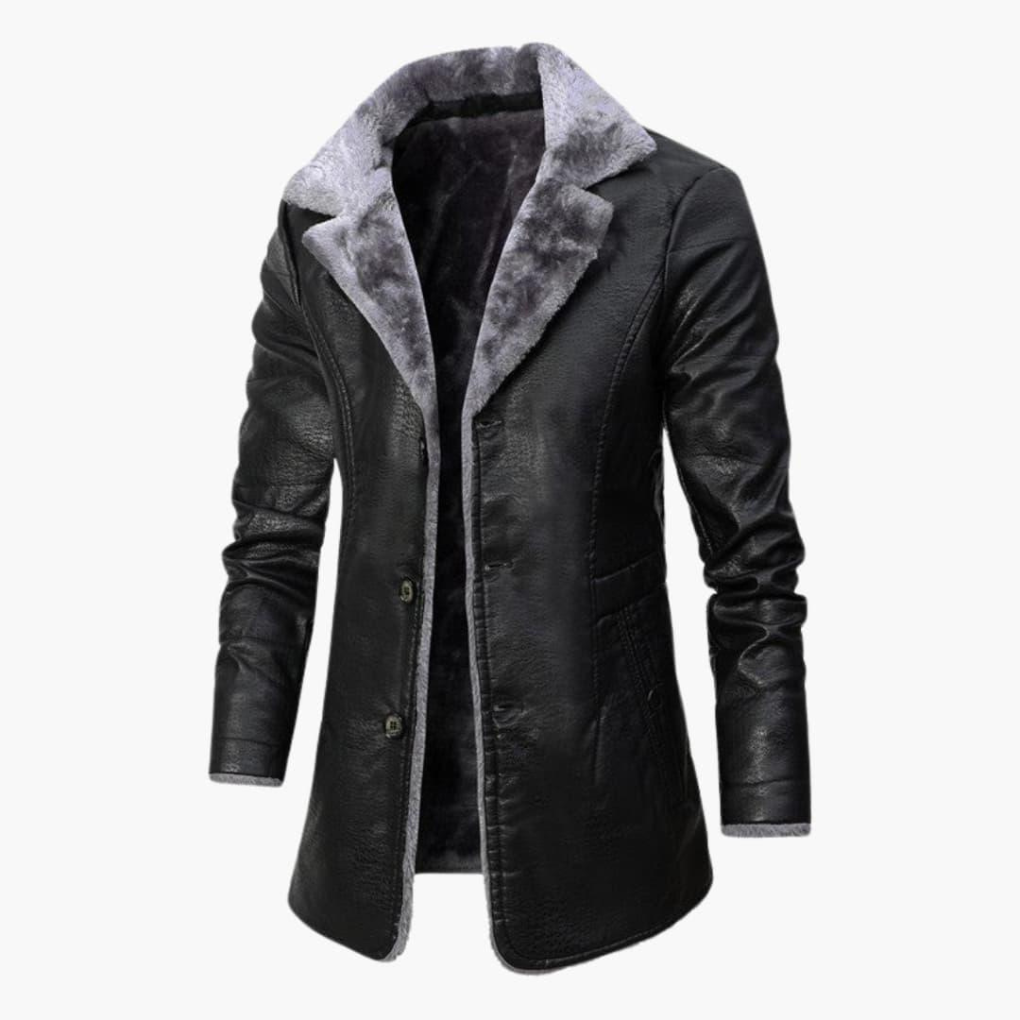 Elegante, warme wollen winterjas voor heren