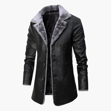 Elegante, warme wollen winterjas voor heren