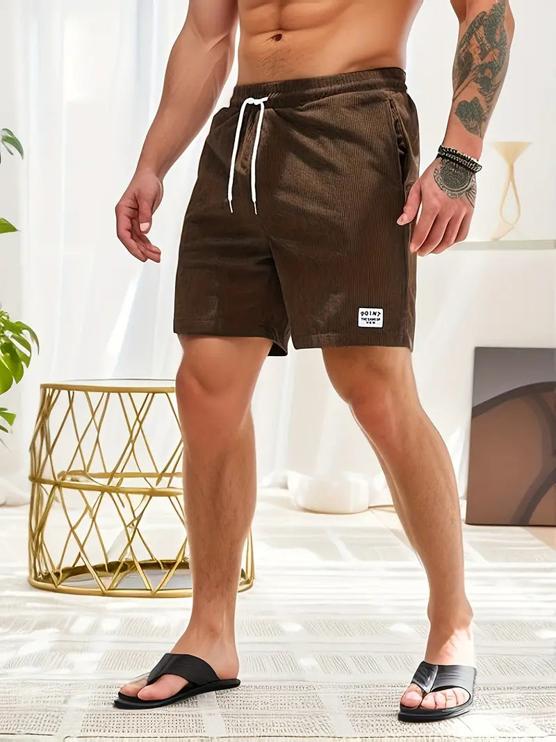 Heren Katoenlook Corduroy Zomershorts