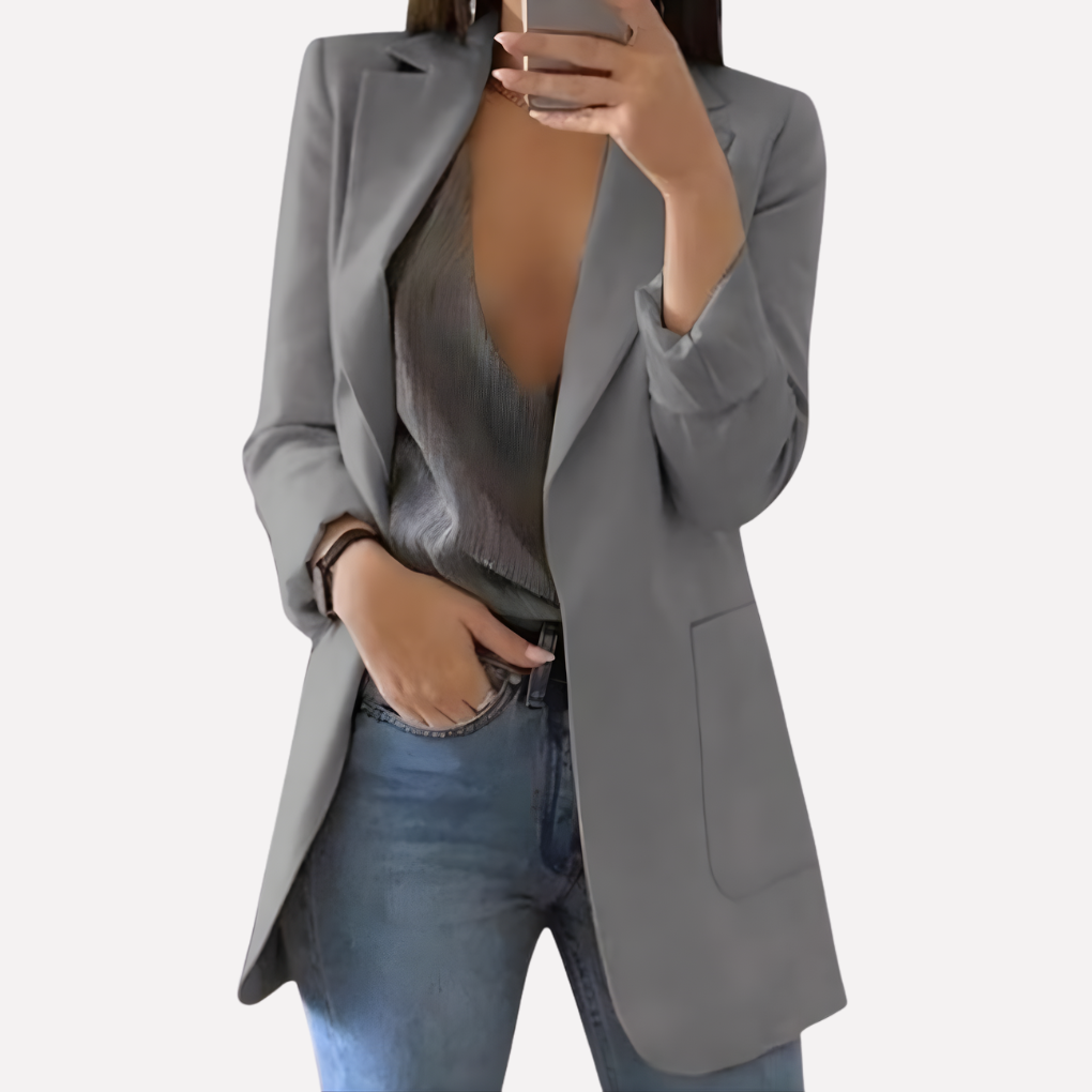 Blazer met open voorkant en voorzakken voor dames