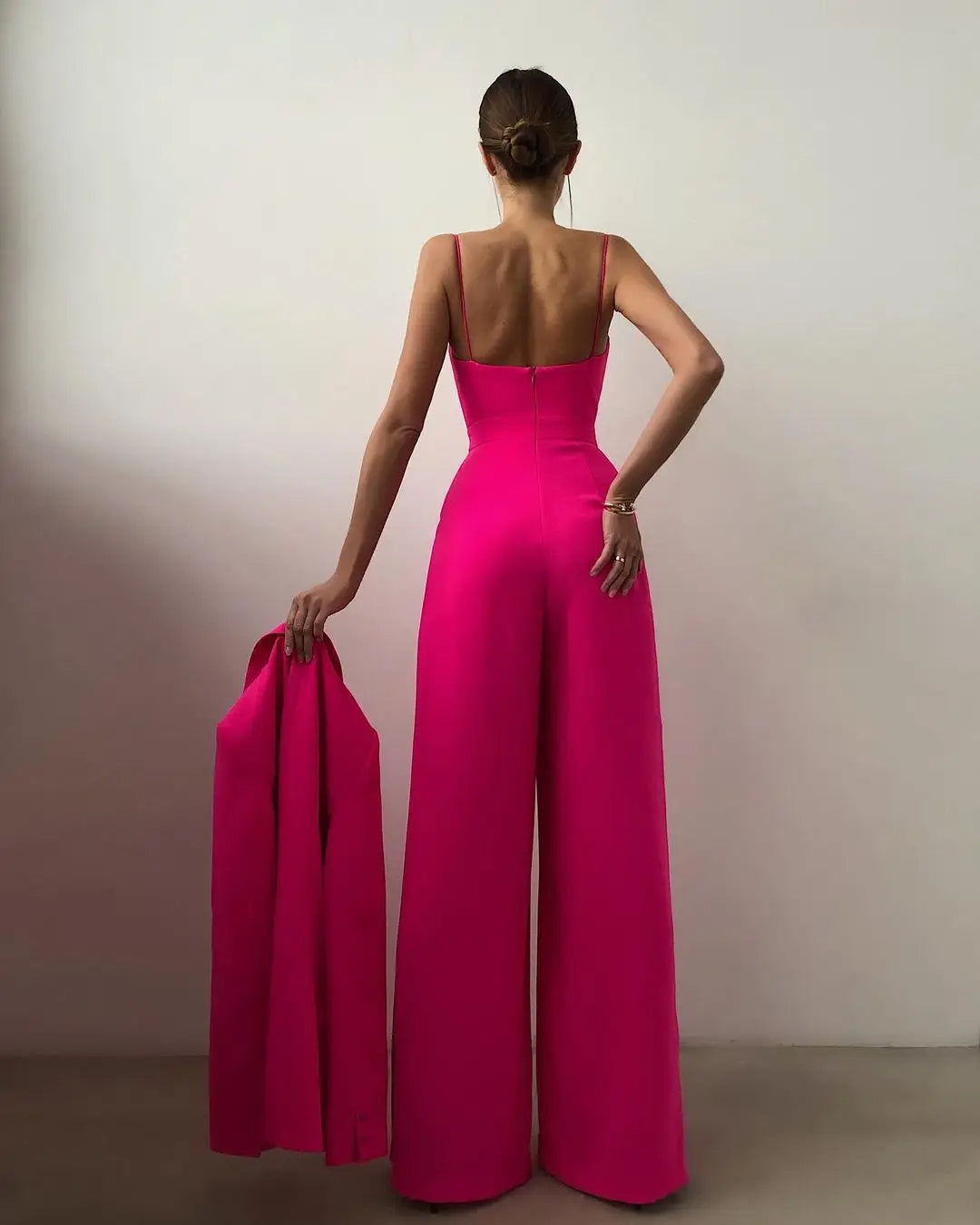 Penelope – Mouwloze Jumpsuit met Hoge Taille en Wijde Pijpen Dames