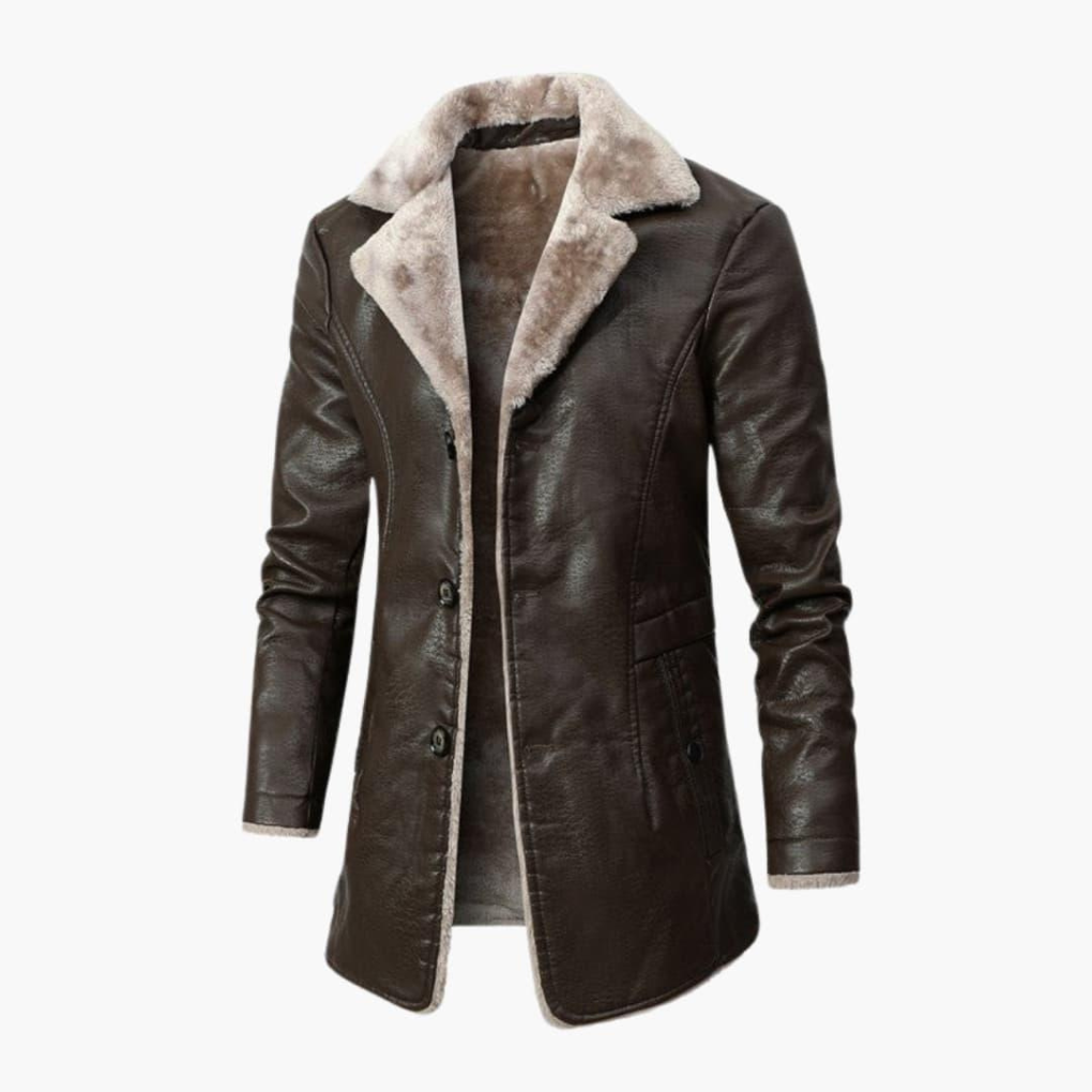 Elegante, warme wollen winterjas voor heren