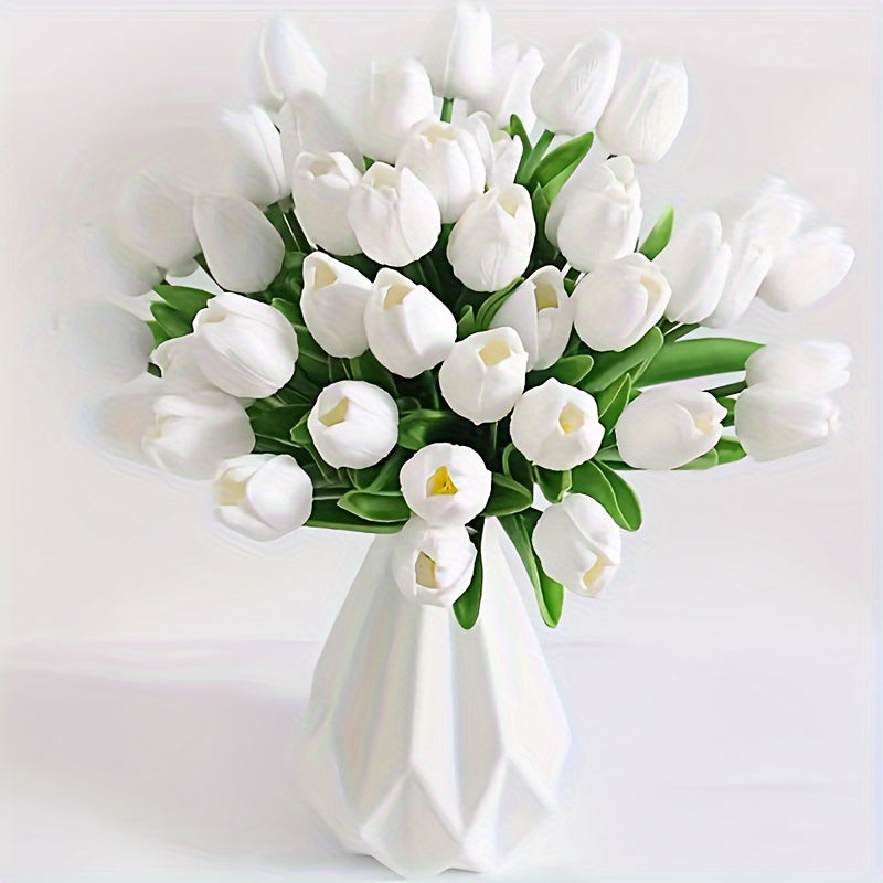 Set van 15 Realistische Kunsttulpen – Perfect voor Bruiloften, Feesten en Woondecoratie