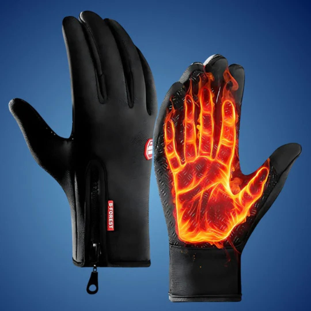 Verwarmde waterafstotende handschoenen met touchscreenfunctie