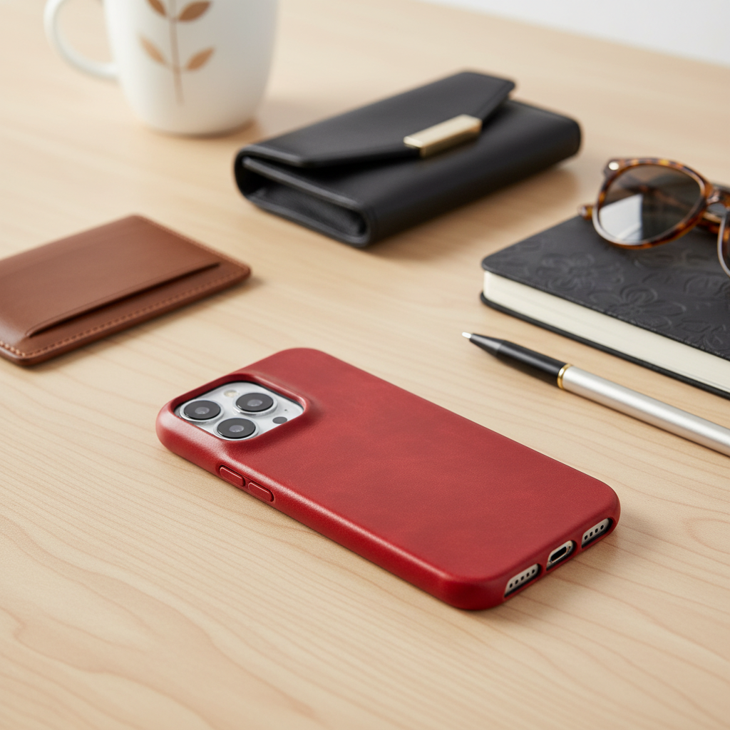 Hoesje in leerlook voor iPhone 13 tot 16