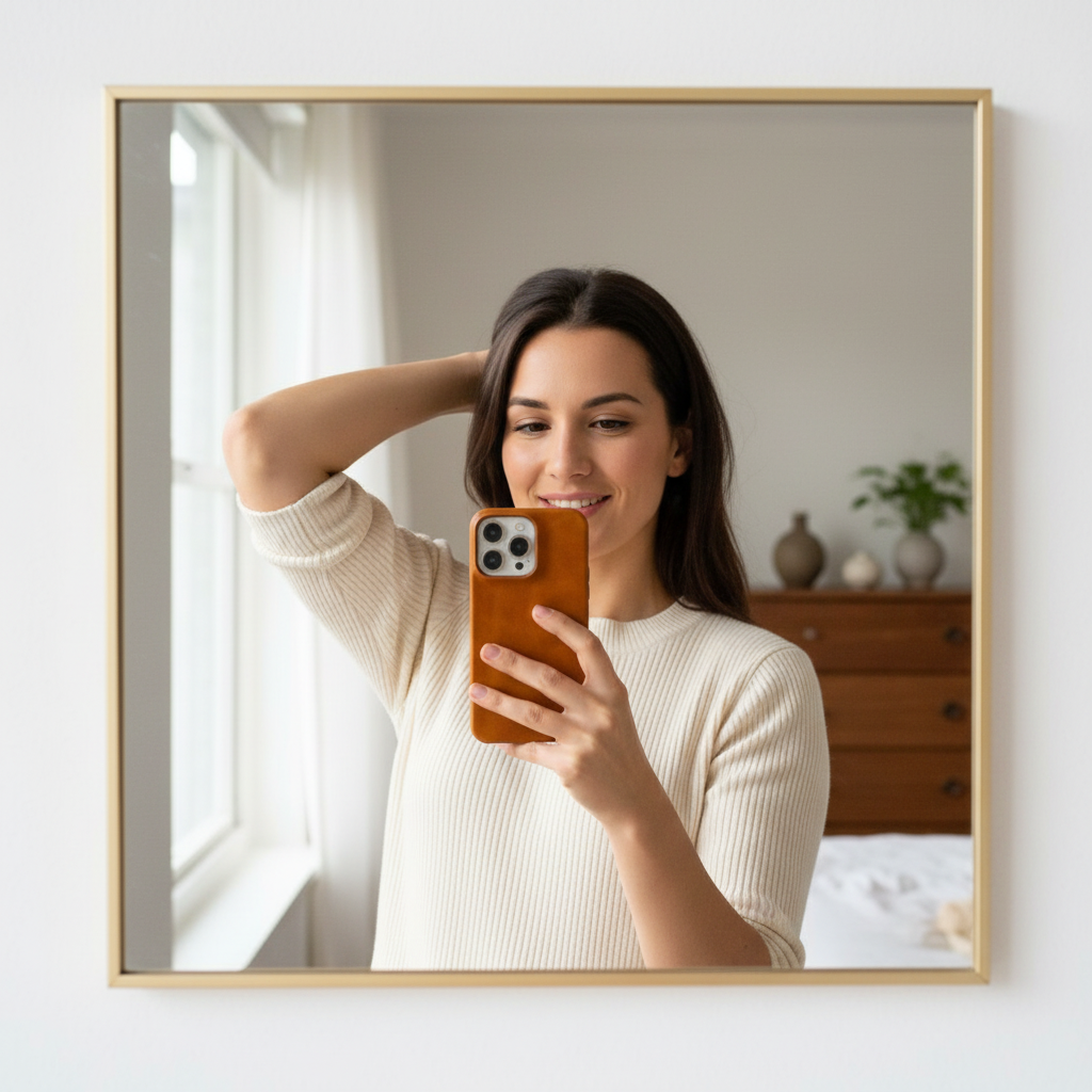 Hoesje in leerlook voor iPhone 13 tot 16