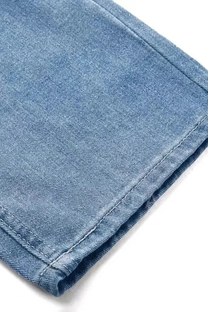 Low Waist Ripped Straight Leg Jeans voor Vrouwen