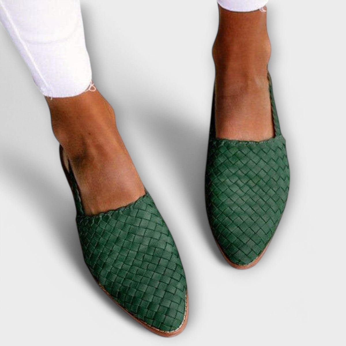 Gevlochten leren mocassins voor dames