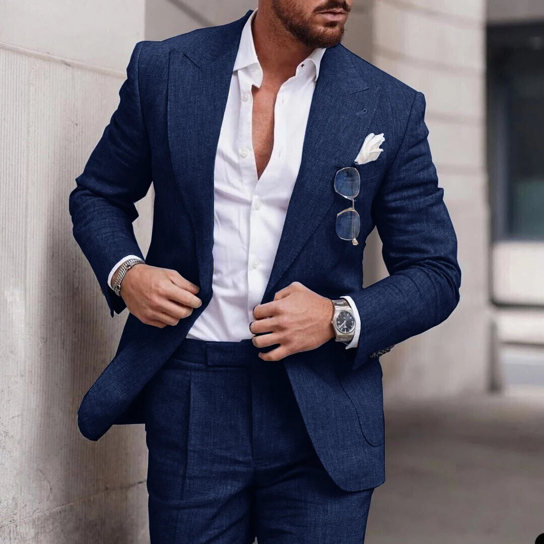 Heren Linnen Zomersuit in Slim Fit