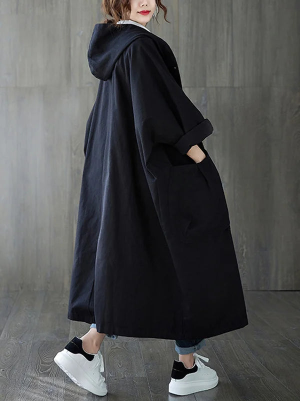 Lange waterafstotende Trenchcoat Voor Dames