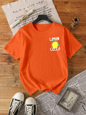 Vintage Letterprint T-shirt voor Vrouwen