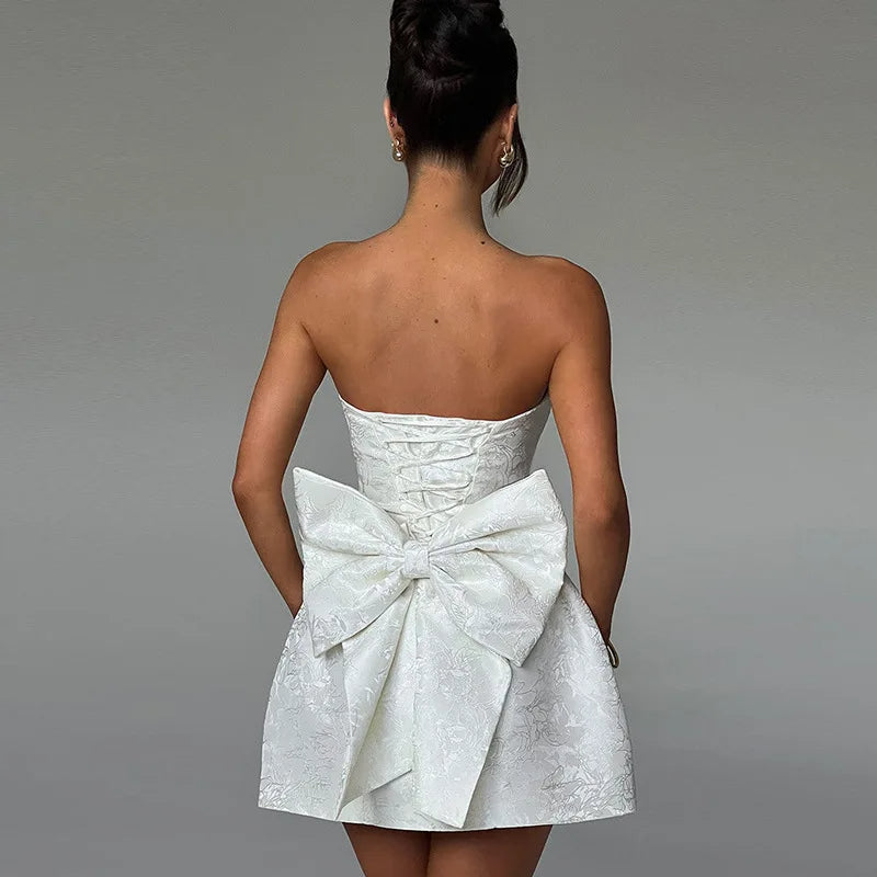 Sylenne - Jacquard halterjurk met open rug