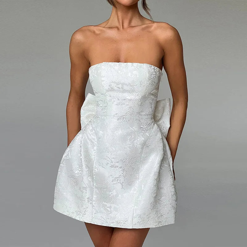 Sylenne - Jacquard halterjurk met open rug