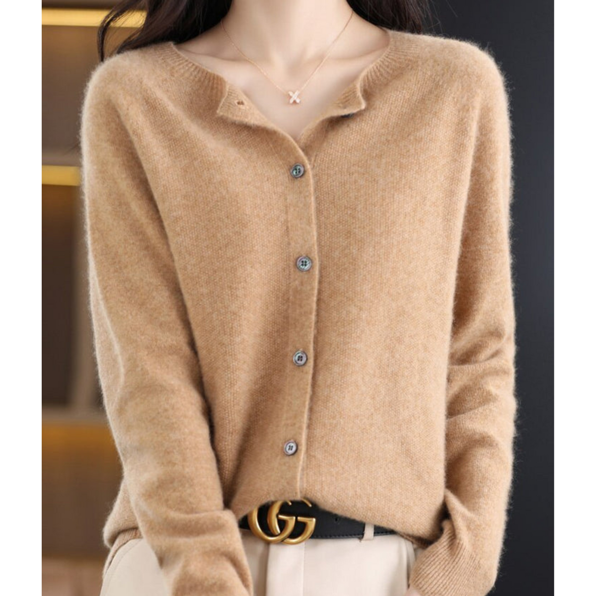Zachte Merino Wollen Dames Cardigan - Milana