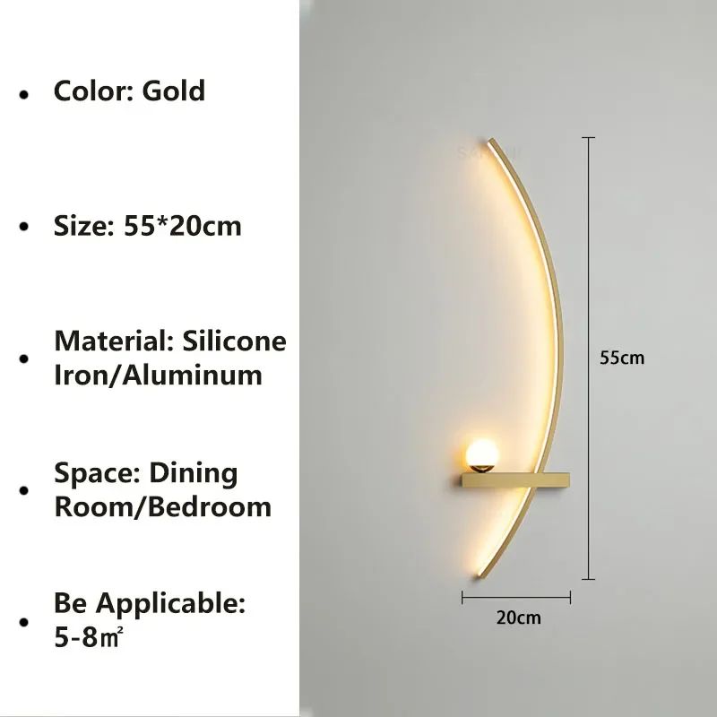 Nordic LED Wandlamp - Strakke Strepen Muurverlichting voor Slaapkamer, Woonkamer, Studeerkamer en Trap
