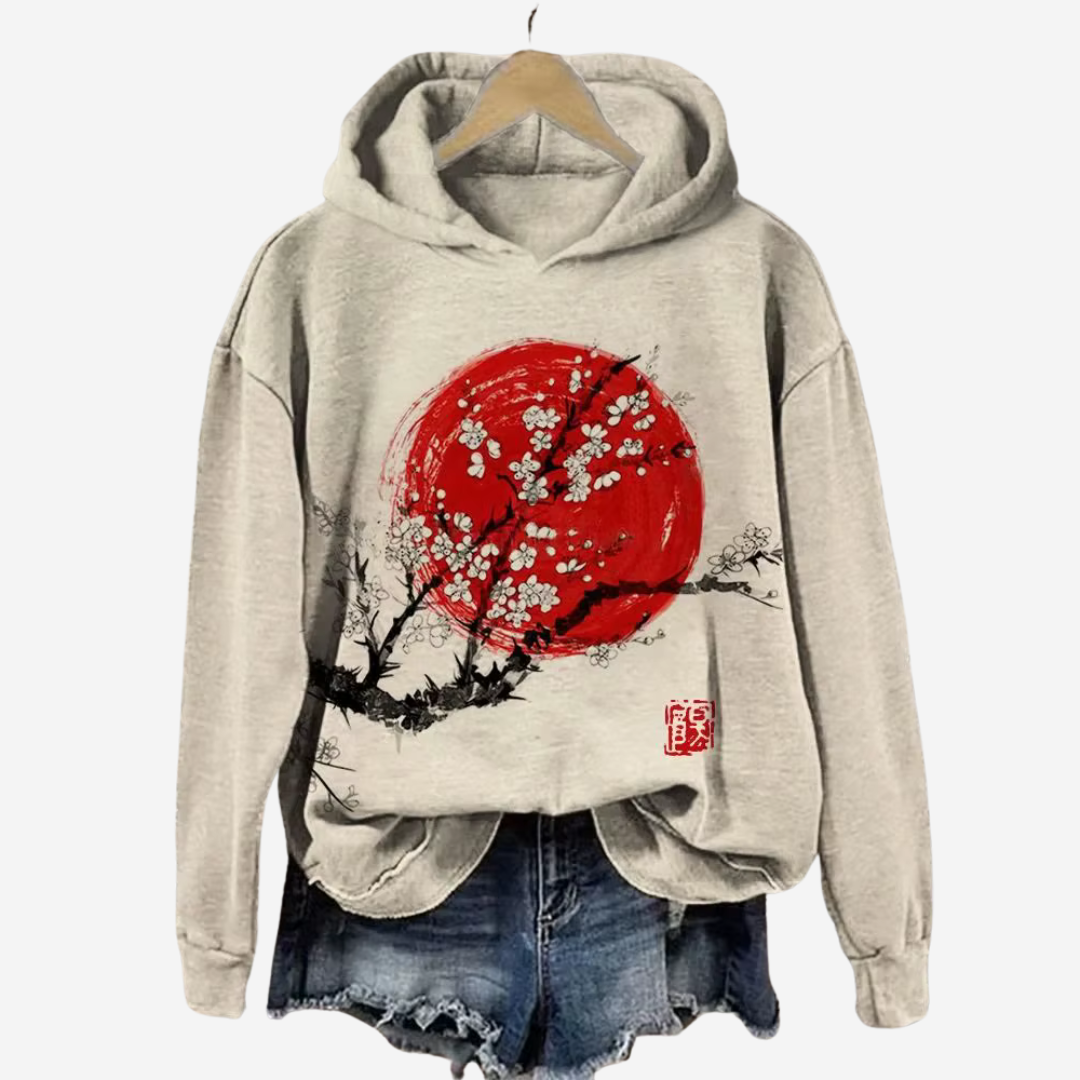 Ryu – Casual Hoodie met Koi Art Print Dames