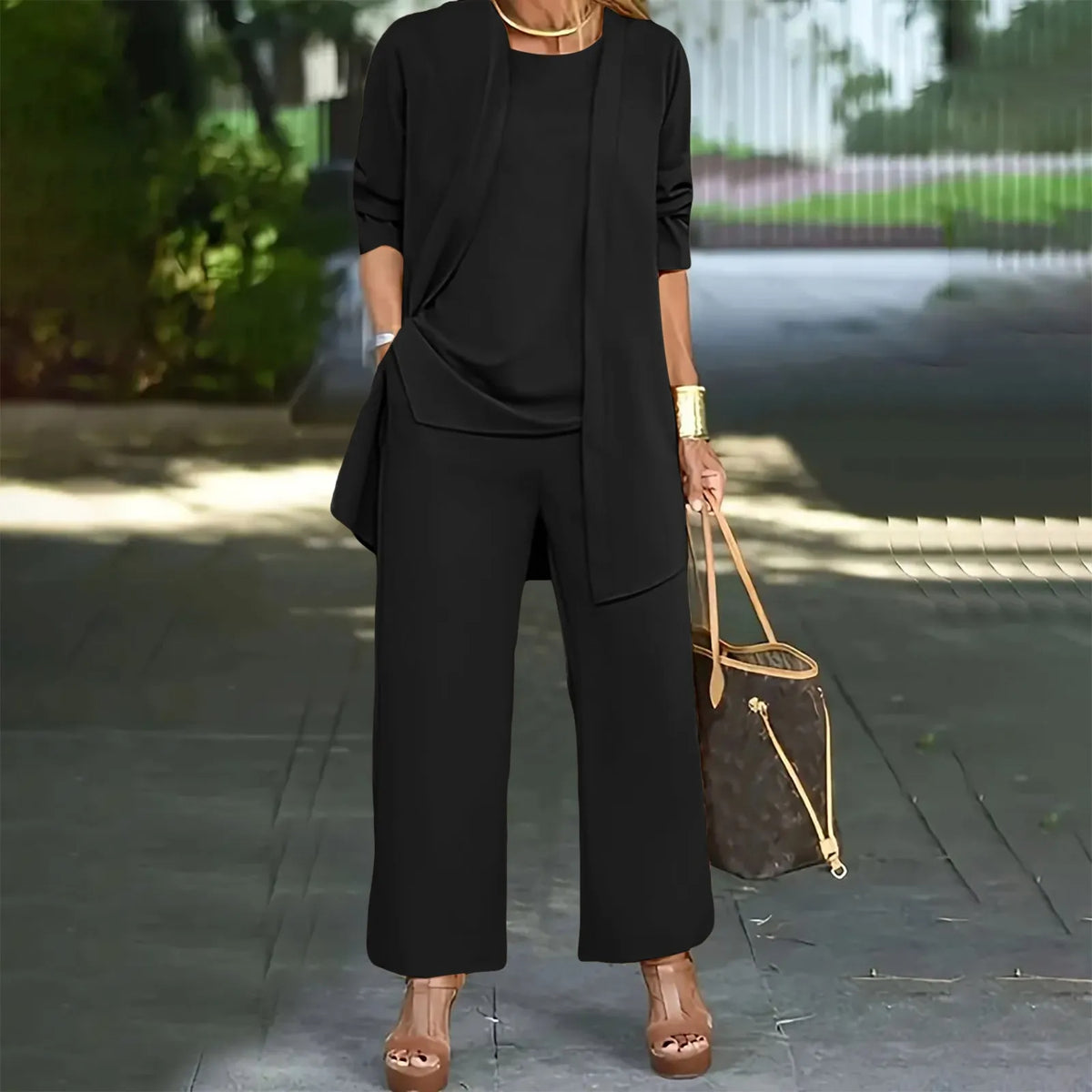 Hoymans ChicEase – Elegant Drie-delige Vest &  Cardigan Set