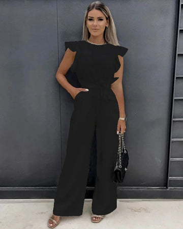 Elegante Jumpsuit met Vlindermouwen