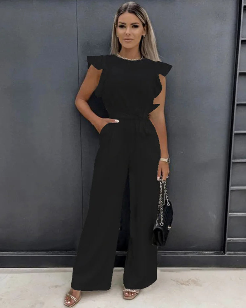 Elegante Jumpsuit met Vlindermouwen