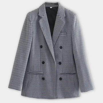Geruite Klassieke Blazer Voor Dames
