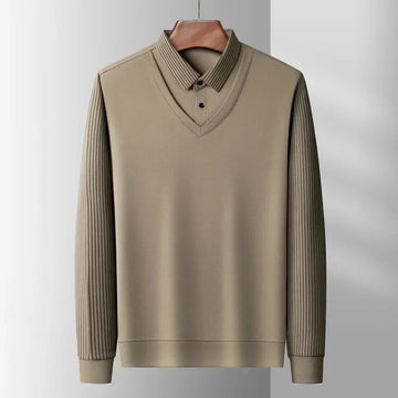 Herenpolo met ingebouwde kraaglook