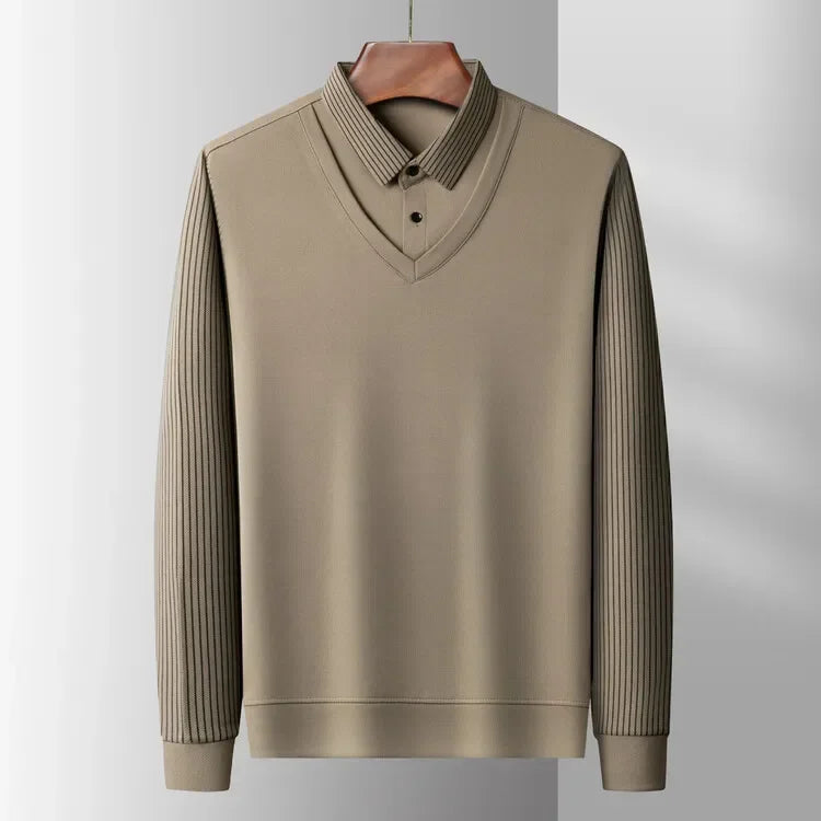 Herenpolo met ingebouwde kraaglook