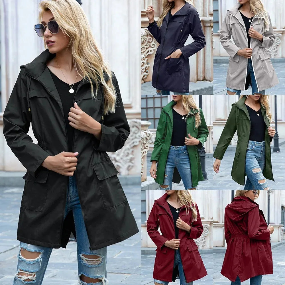 Willow – Waterdichte Lange Regenjas voor dames