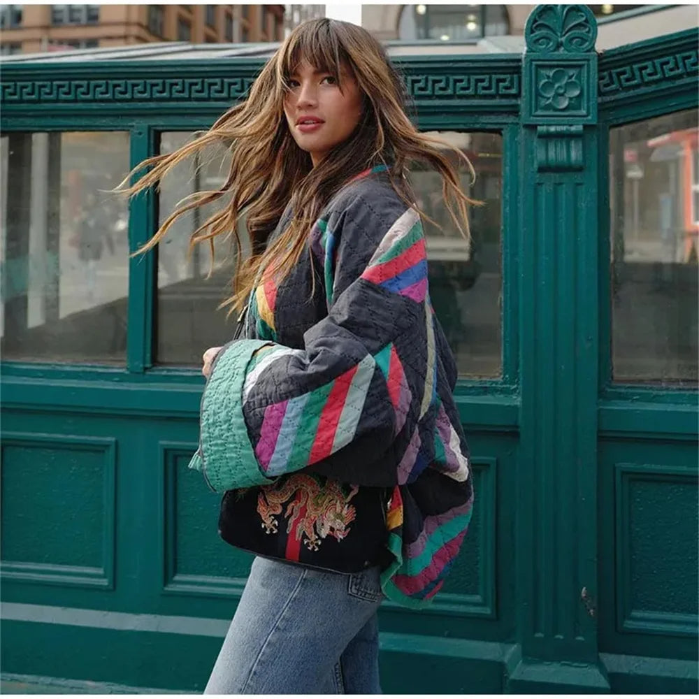 Paisley – cardigan jas met polokraag