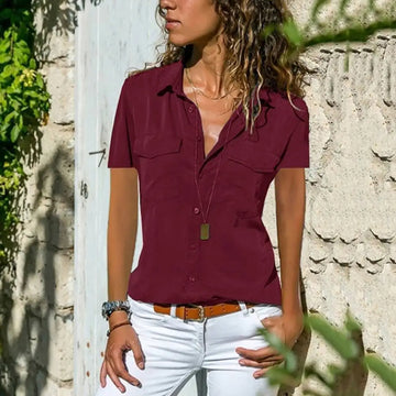 Adelaide – Elegante Blouse met Korte Mouwen Dames