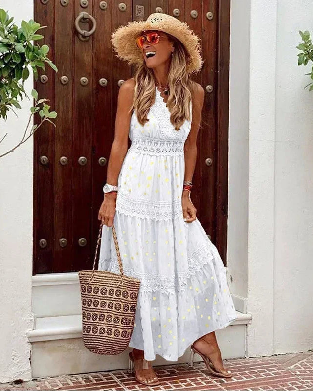 Lange Boho Maxi Jurk met Print