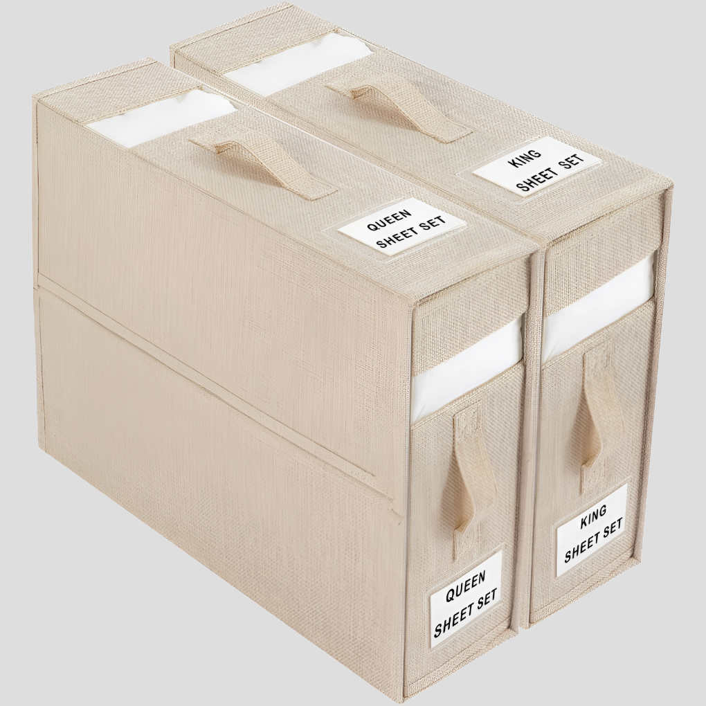 Inklapbare organizerbox voor beddengoed
